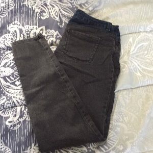 Black and blue skinny jeans